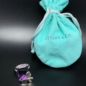 Tiffany & Co 18KGold & 925 Amethyst Butterfly Ring
